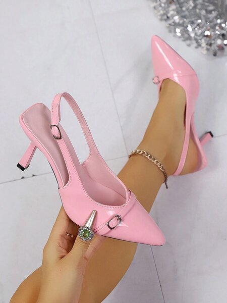 Escarpins roses à talons