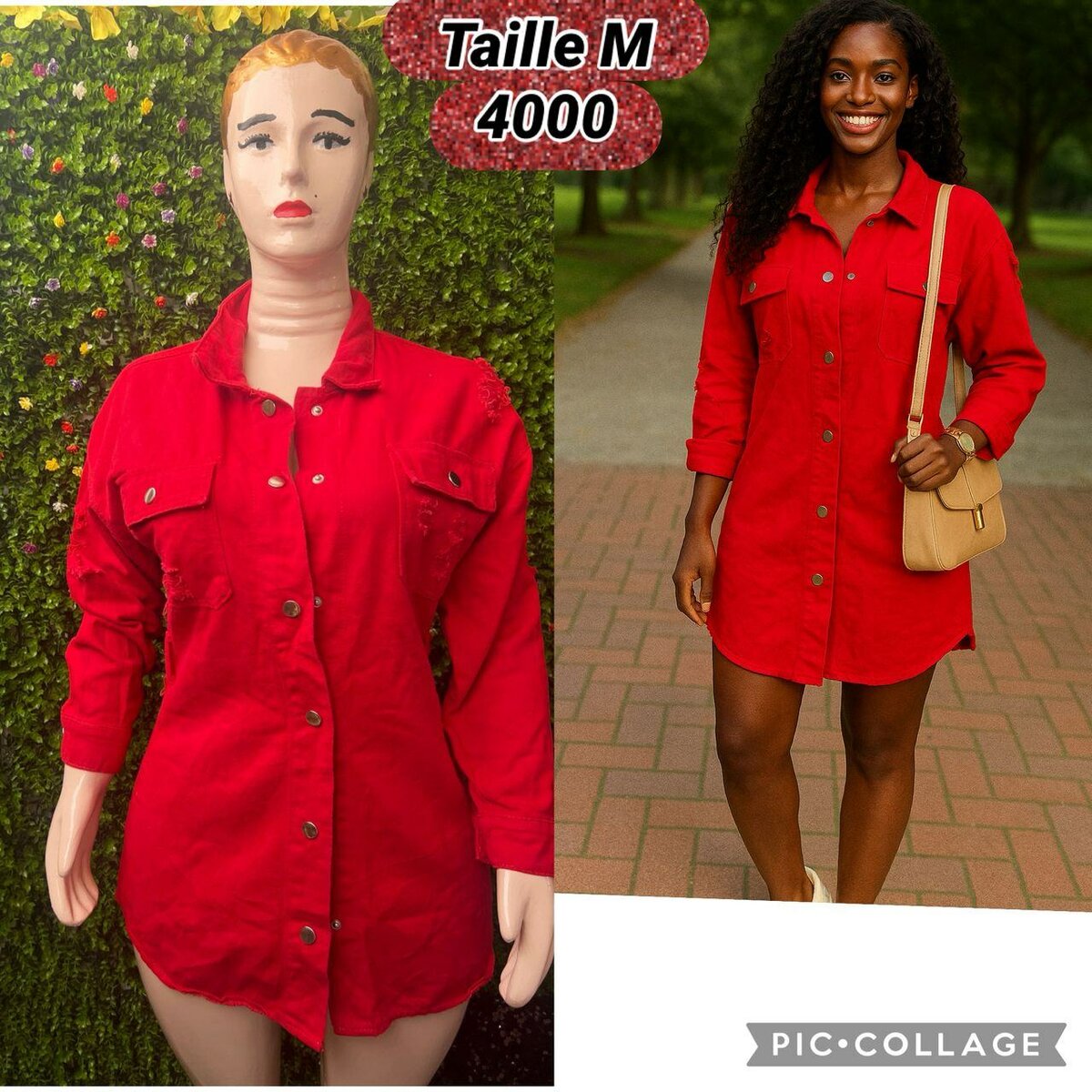 Robe Chemise Rouge Élégante