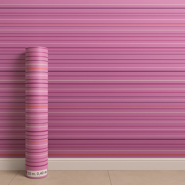 Papier Peint Rayé Rose Intérieur