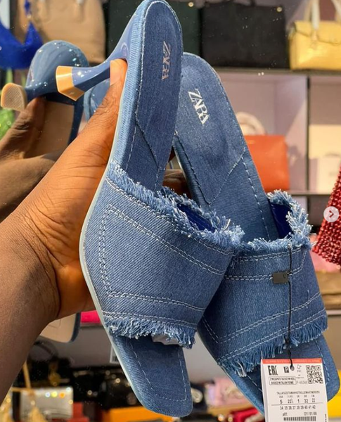denim sandals zara