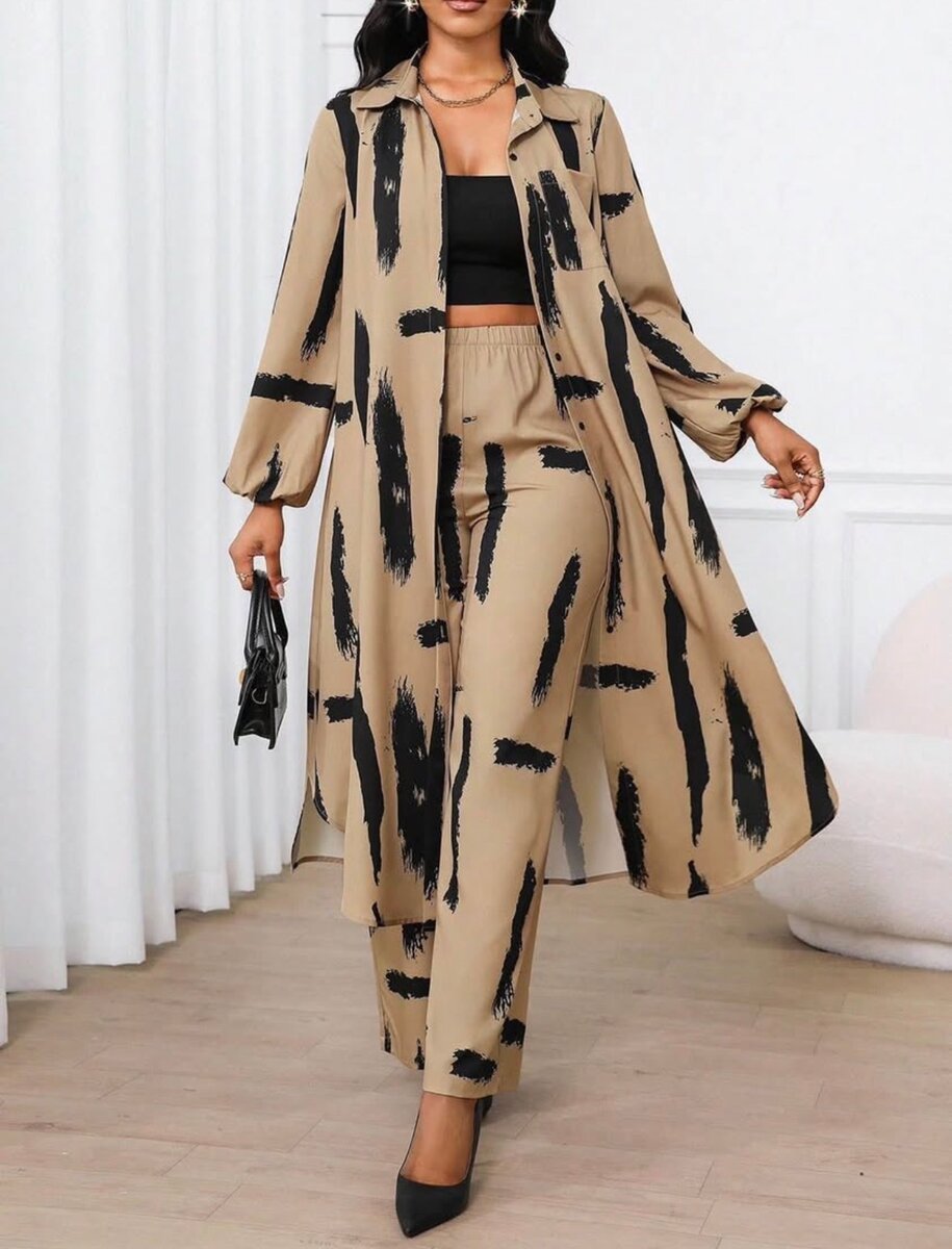 Ensemble chic à motifs abstraits