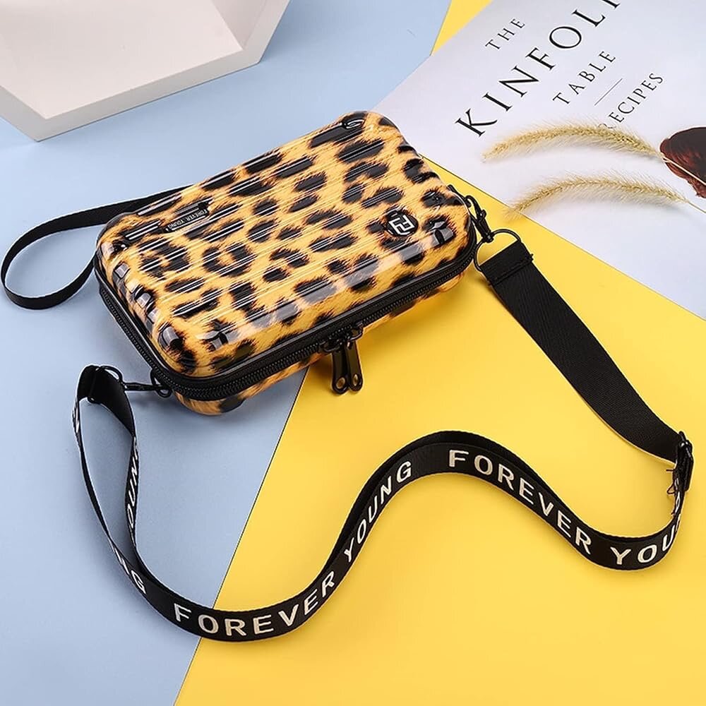 Sac bandoulière motif léopard