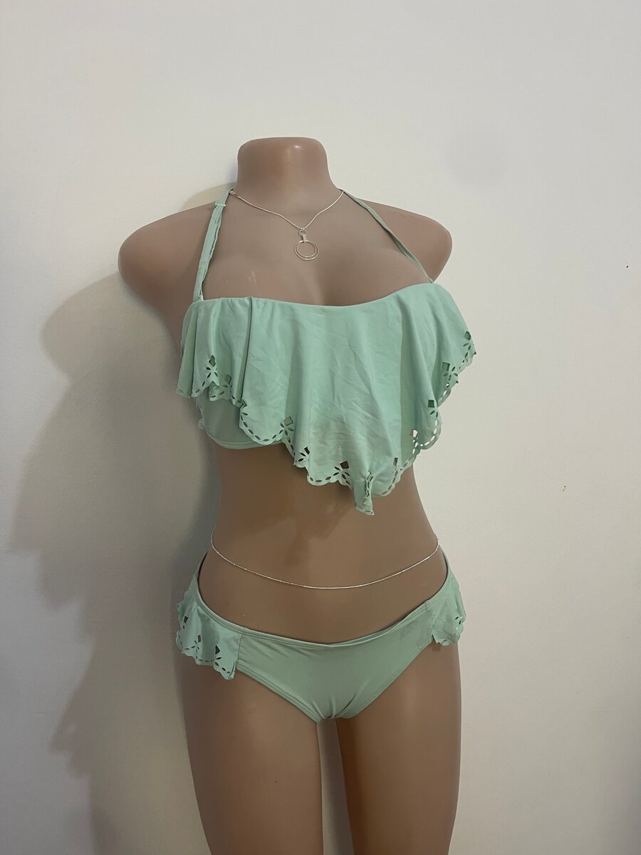 Mint Ruffled Bikini Set