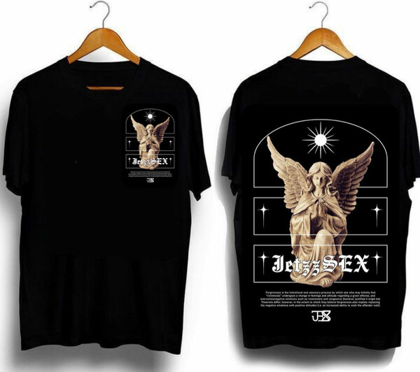 T-shirt noir ange tendance