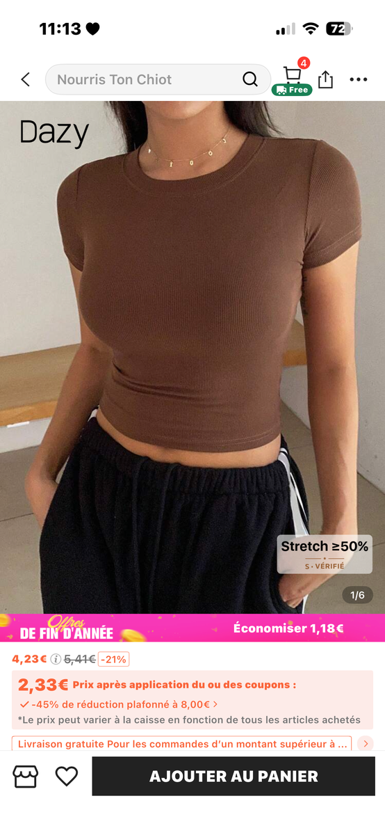 T-shirt court Dazy femme