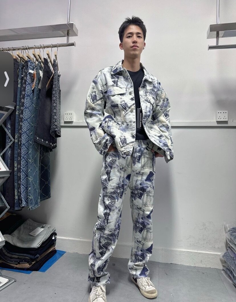 Veste et pantalon style denim tendance