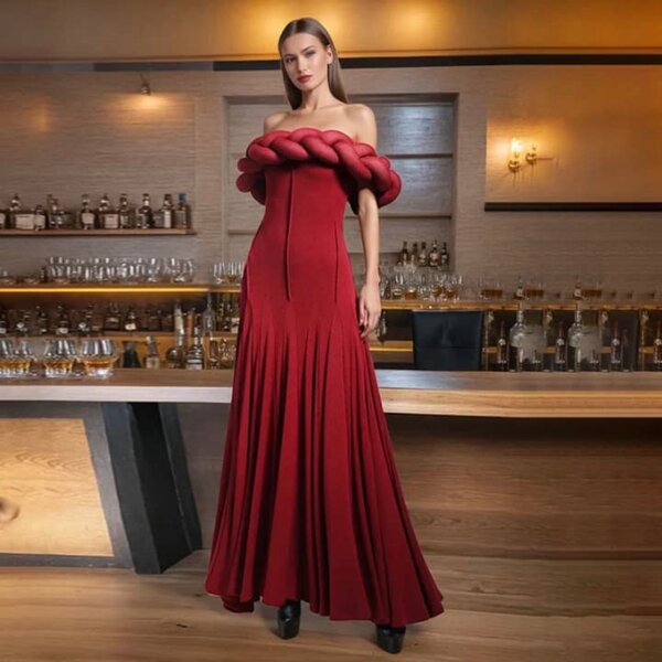 Robe Longue Épaules Dénudées Élégante