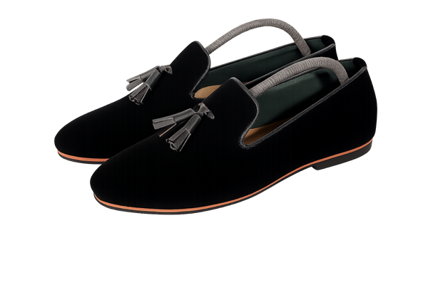 Mocassins en velours noir élégant