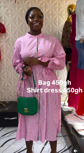 Women's Shirt Dress Pink