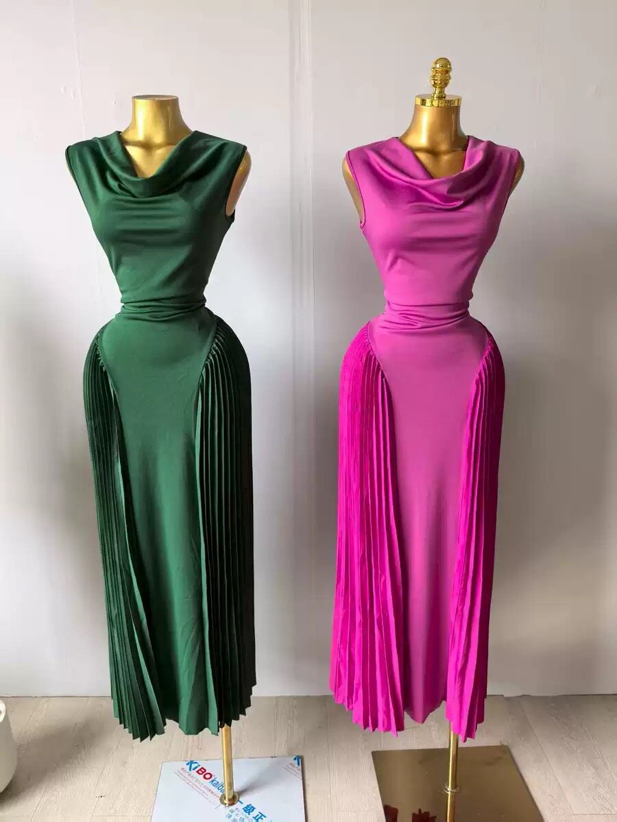 Robe Élégante Plissée Femmes