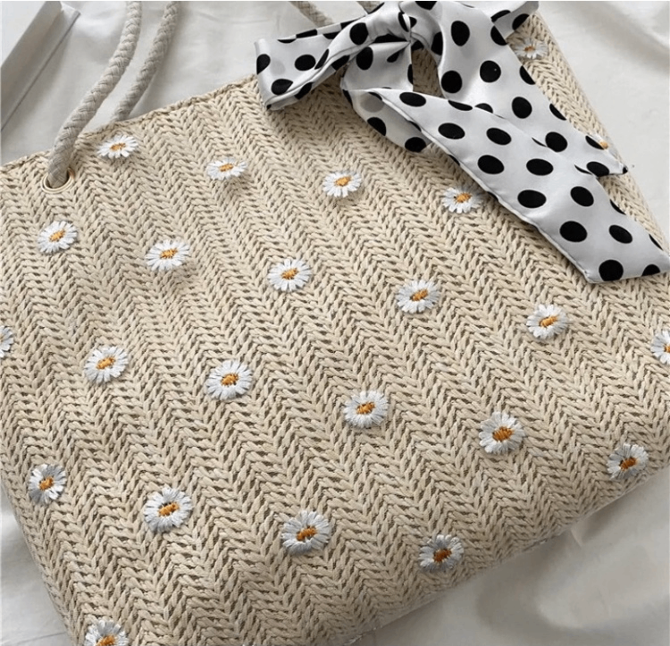 Sac cabas en paille élégant