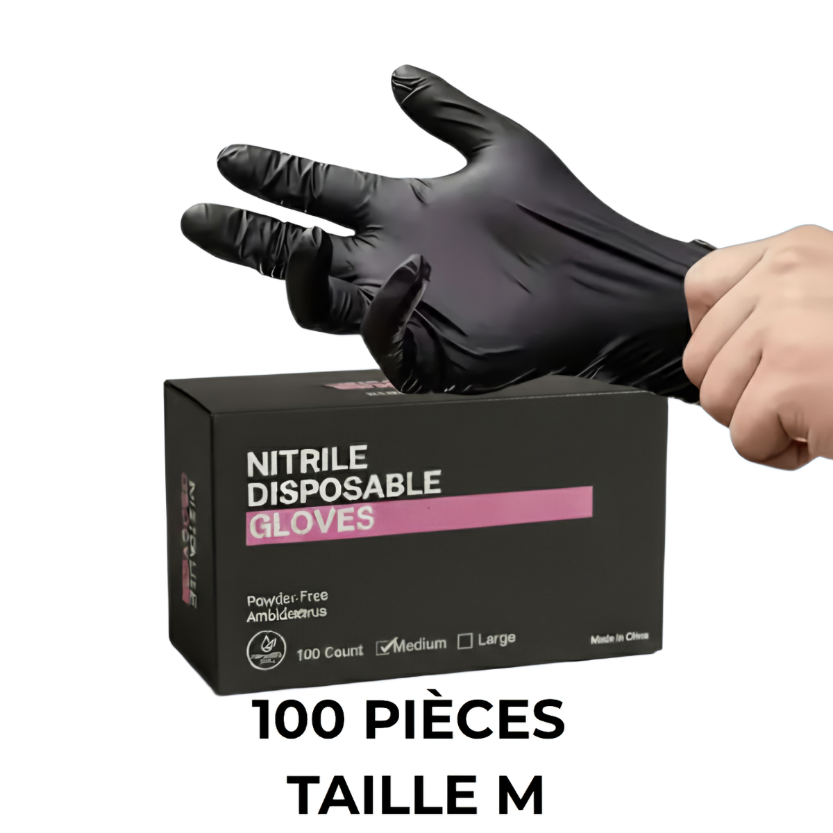 Gants en nitrile noirs jetables