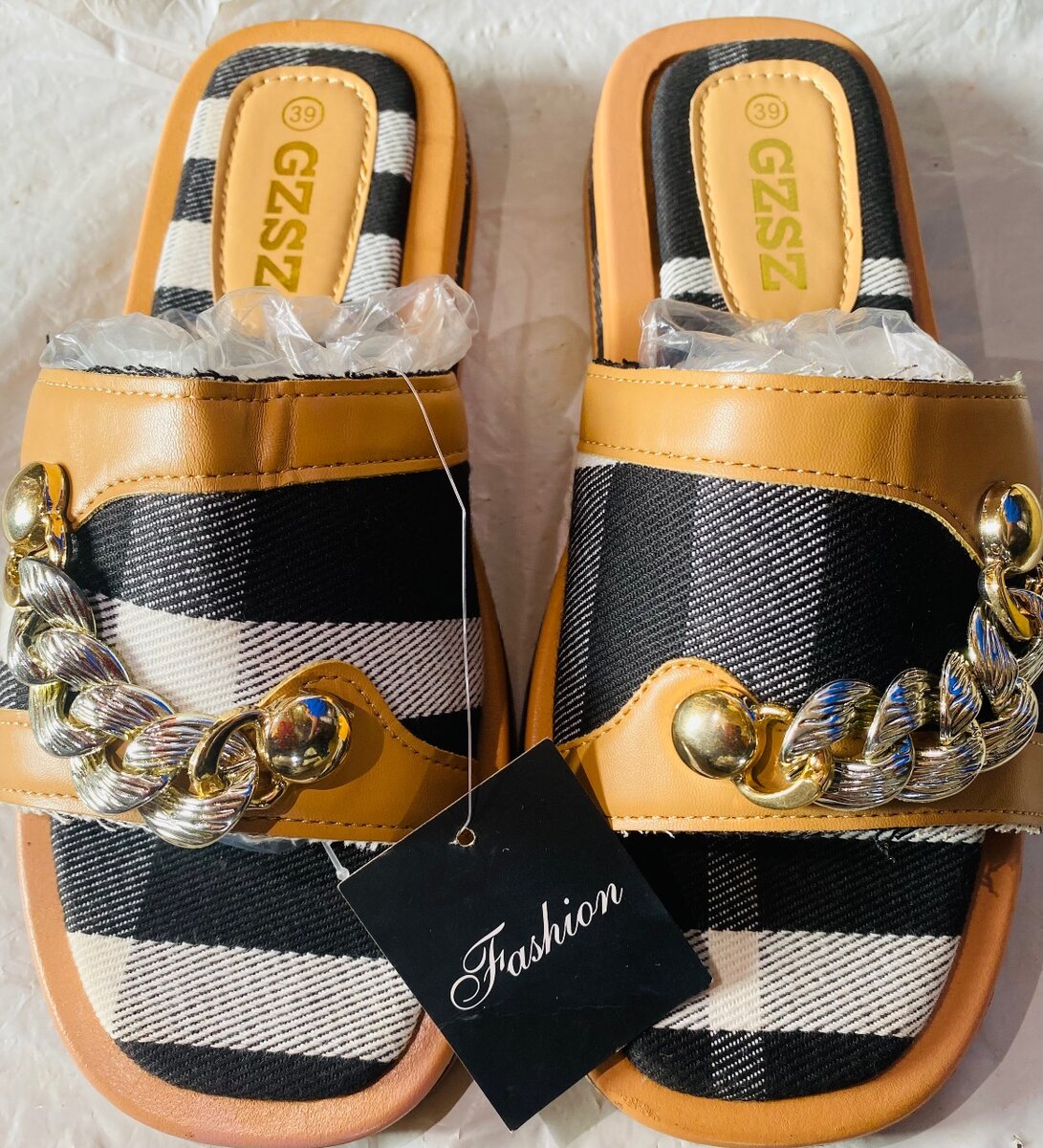 Mules Check Motif Femme