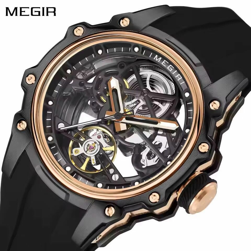 Montre squelettée homme Megir