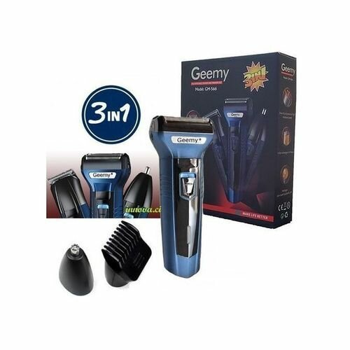 Geemy Tondeuse Barbe/partie Intime. Le Kit De Nettoyage 3en1 Rechargeable GM 566