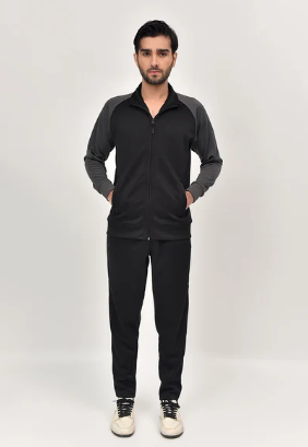  Men's Tracksuit black & grey RapidDry Fit