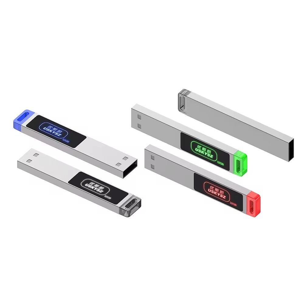 Clé USB 128gb USKY Logo personnalisé Lumière LED Clé USB