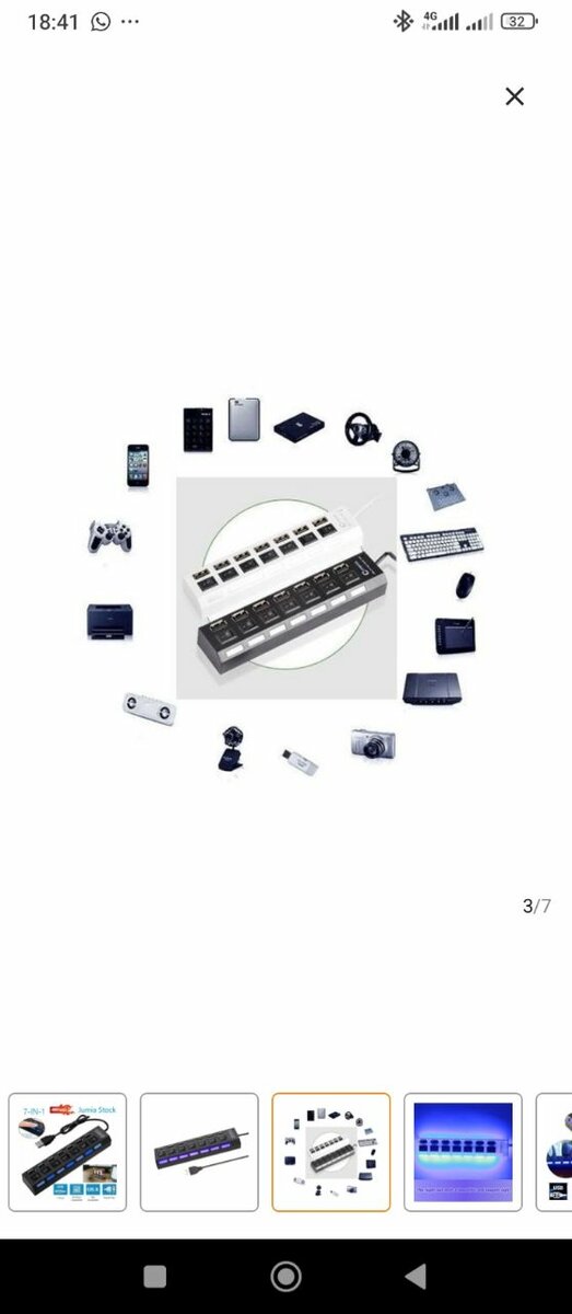 Hub USB 7 ports avec LED