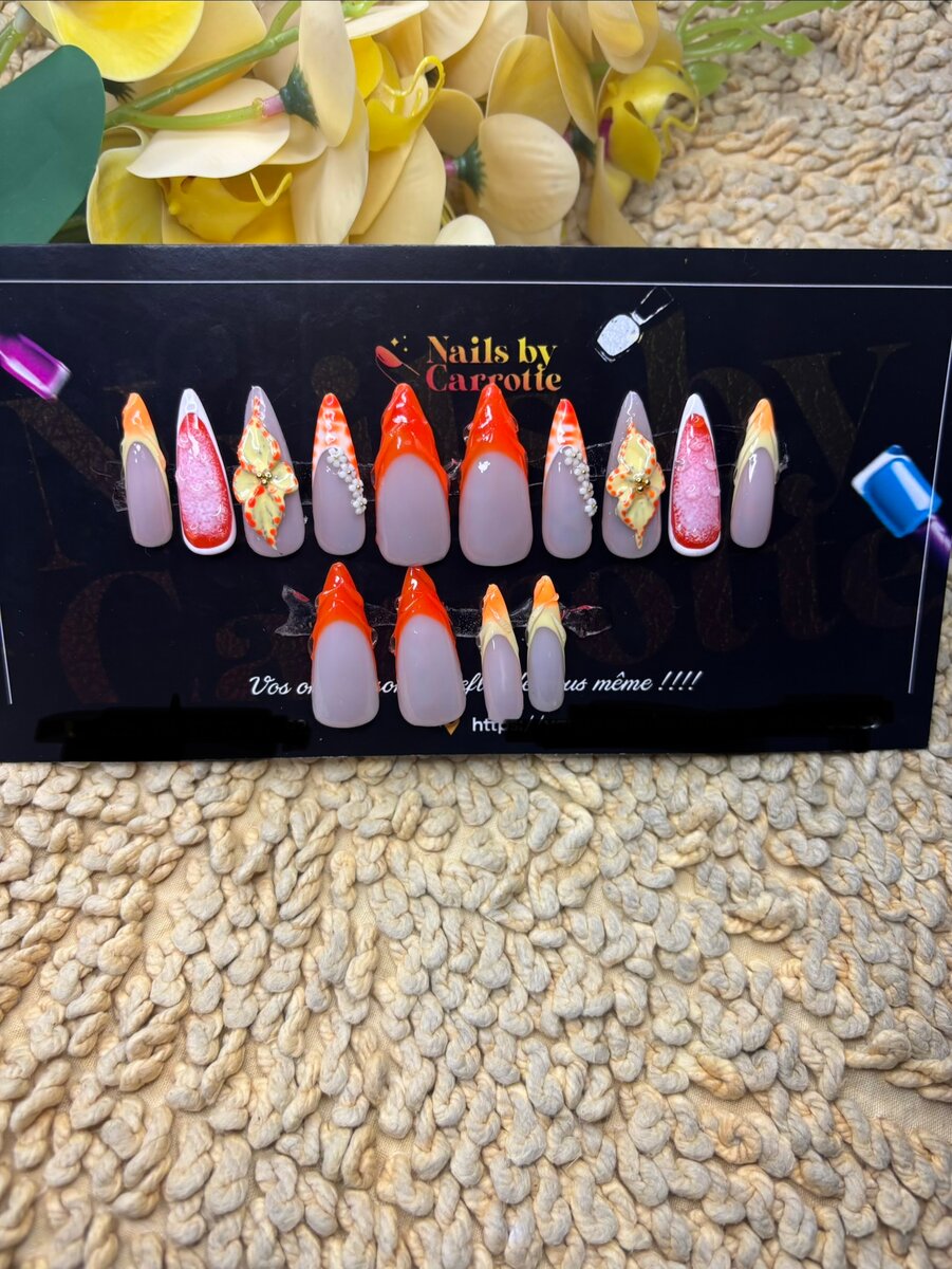 Ongles Press-On Rouge Été