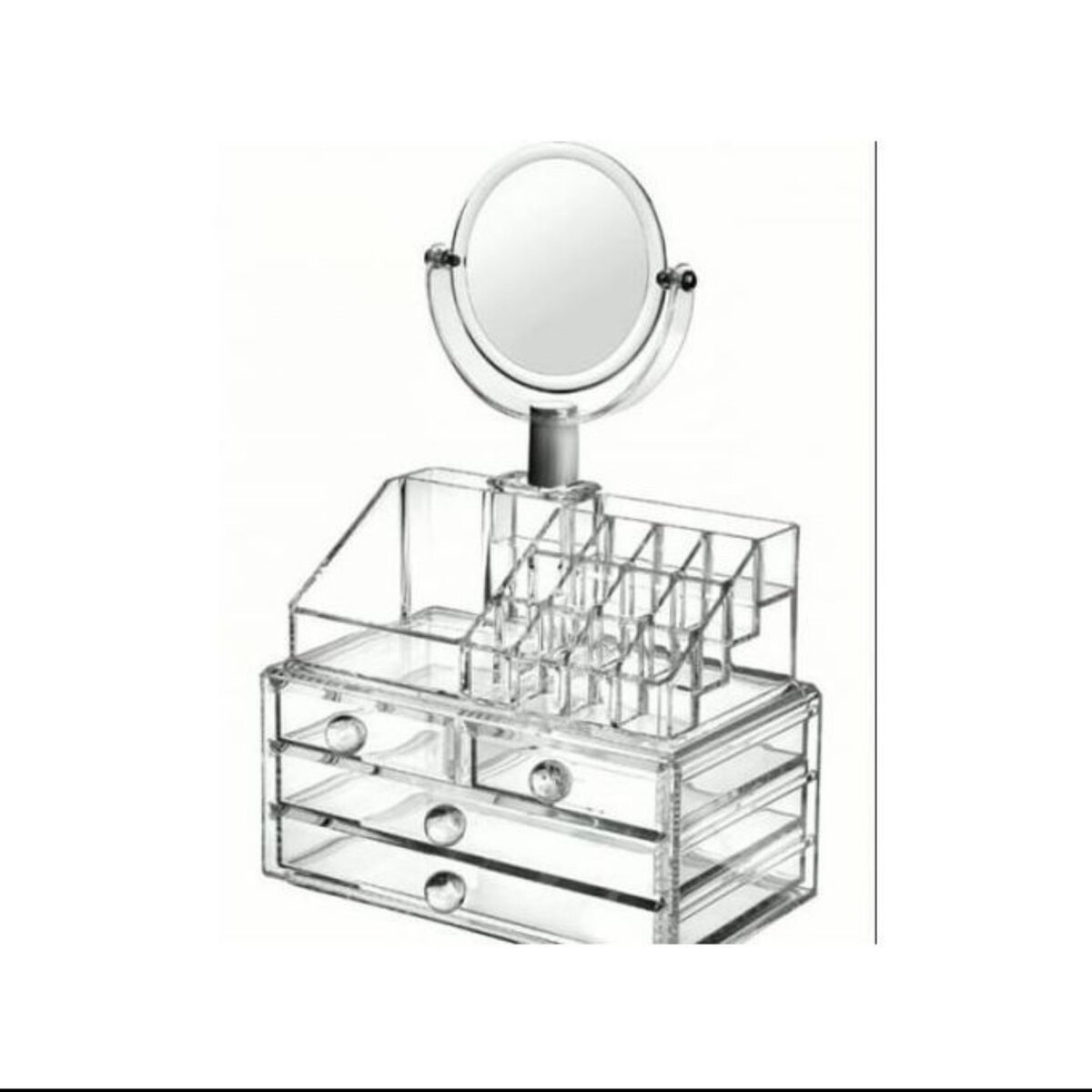 Organisateur Cosmétique Acrylique Avec Miroir - Transparent
