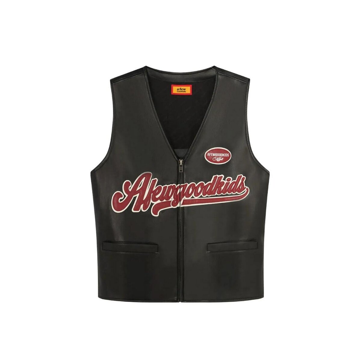 Gilet en cuir noir streetwear