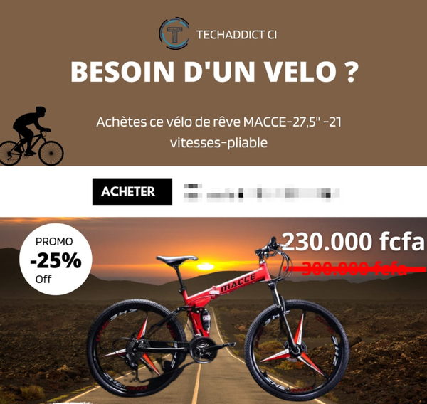 Vélo Pliant Double Suspension Mace 27,5" & 26" 21 Vitesses - Rouge