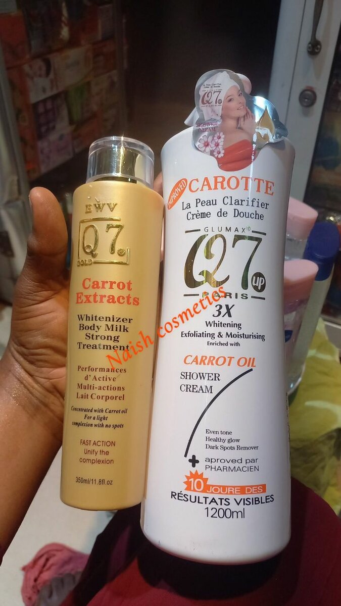Q7 body lotion and shower gels