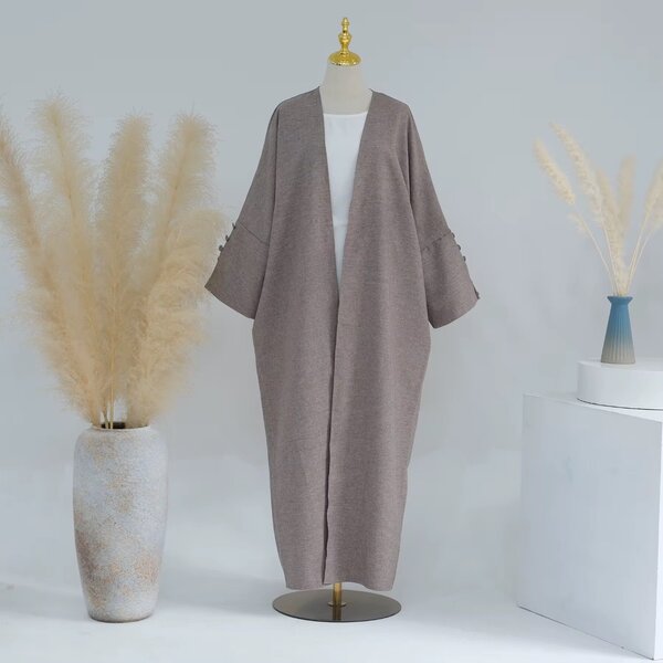Linen Open Abaya