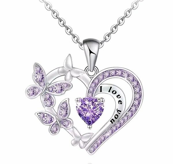 Collier Coeur Papillon Amour