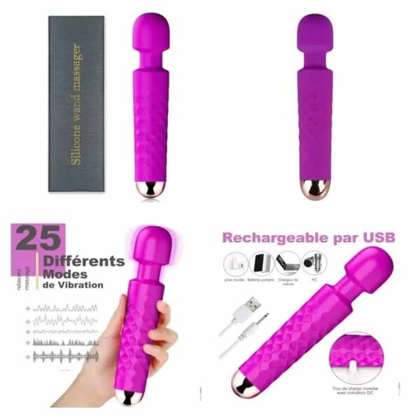 Masseur vibrant USB 25 modes