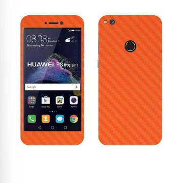 Huawei Honor 8 Lite Orange Carbon Fiber Texture Mobile Skin