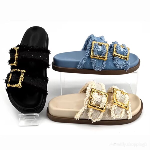 Sandales à Boucle en Tissu