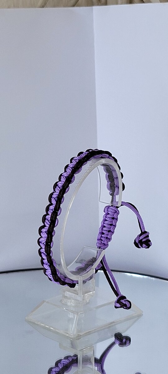 Bracelet tressé violet et noir