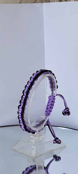 Bracelet tressé violet et noir