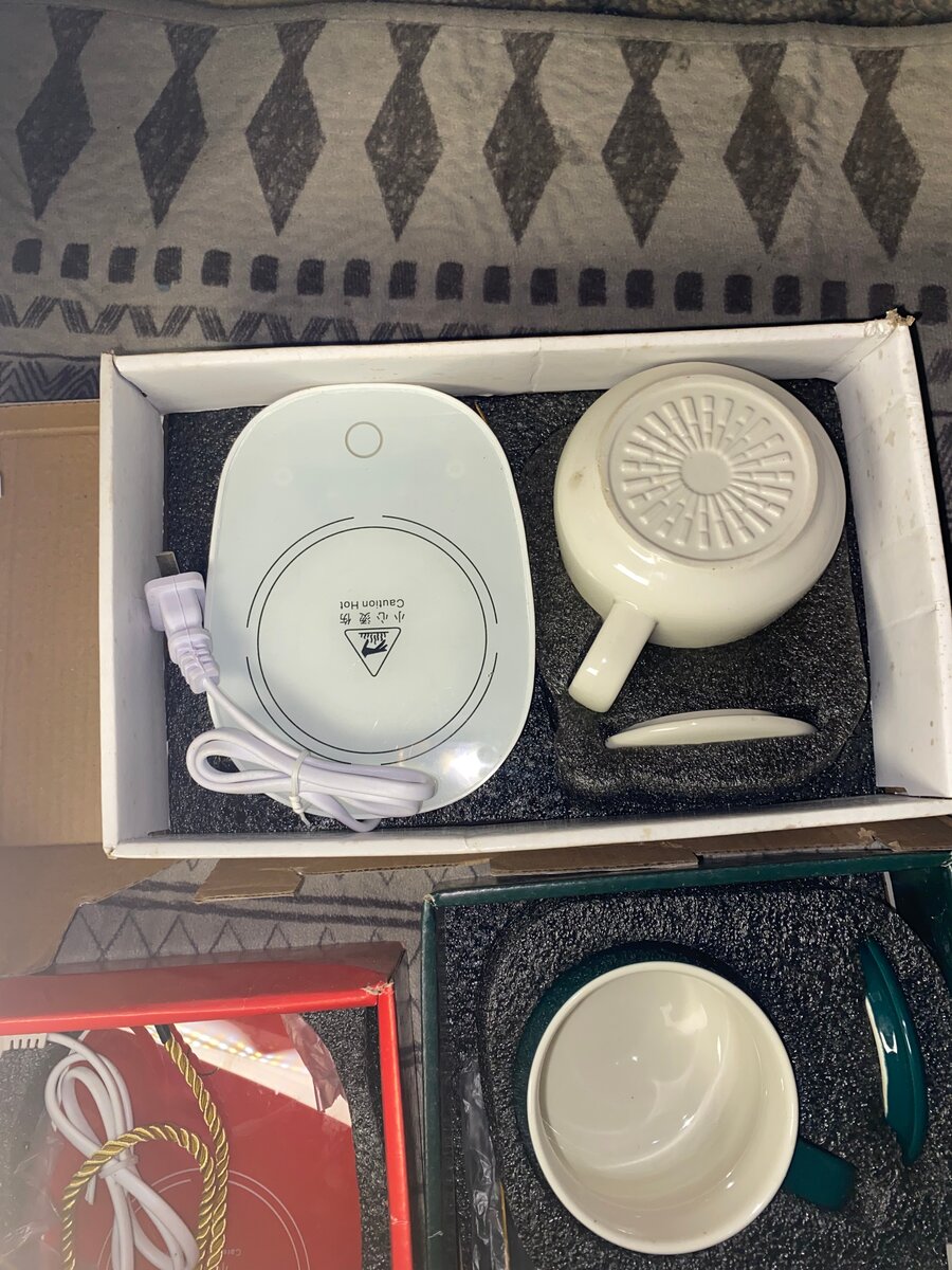 Tasse chauffante électrique rouge