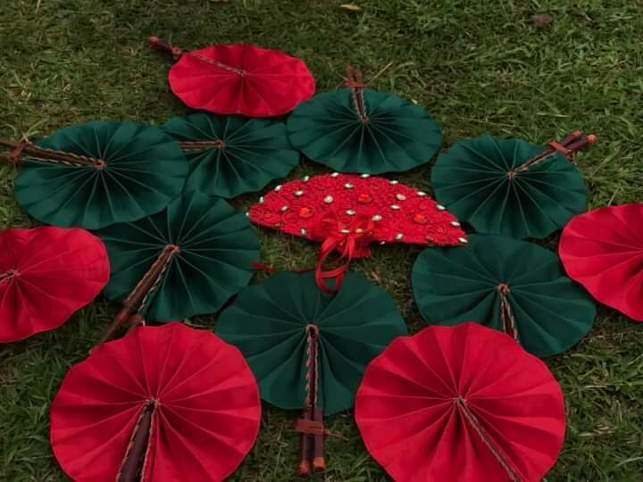 Beautifully Customised Engagement Fans for brides and brides