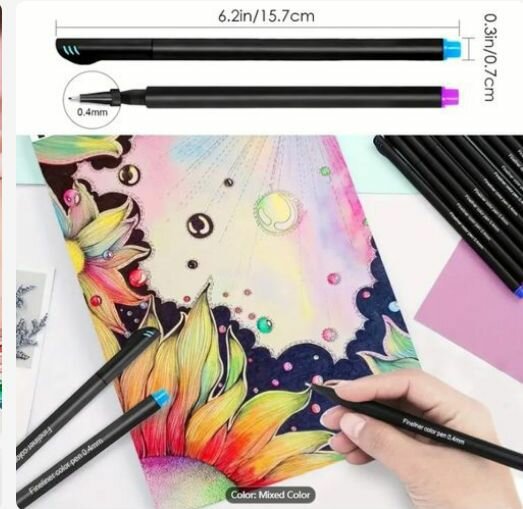 24 pièces de stylos coloré pour vos cahiers, enveloppe etc