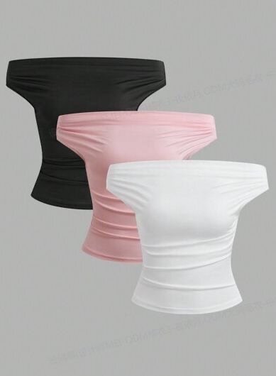 top bustier sans bretelle rose