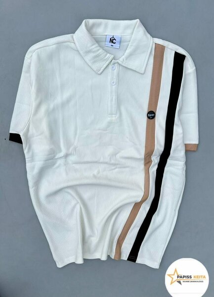 Polo rayé élégant homme