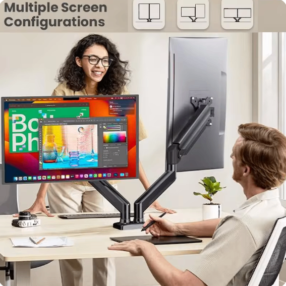 Support double écran ergonomique