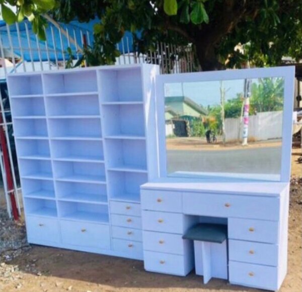 Dress mirror & shoe&bag racks