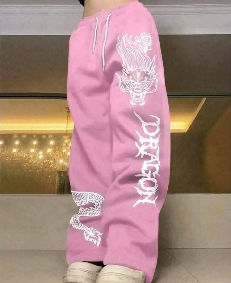 Pantalons de survêtement dragon rose