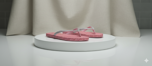 Tongs roses élégants pour femmes