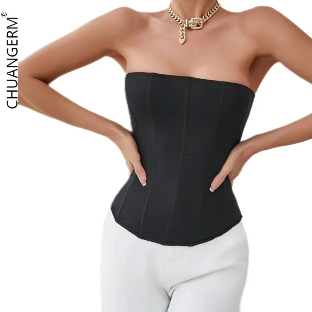 Top bustier noir élégant