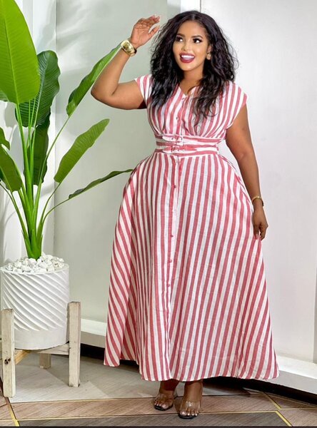 Robe maxi rayée élégante