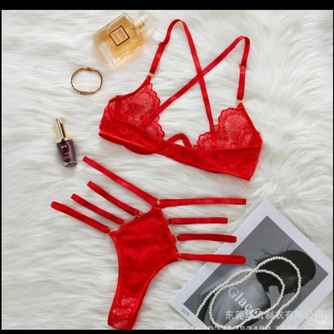 Ensemble lingerie rouge sexy