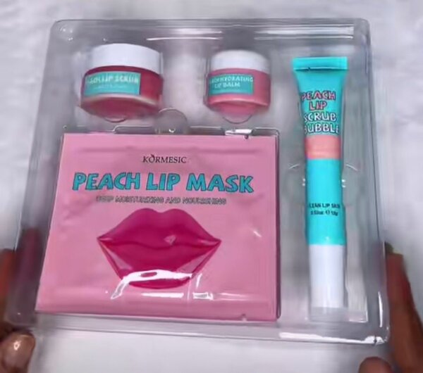 Set de soin des lèvres à la pêche