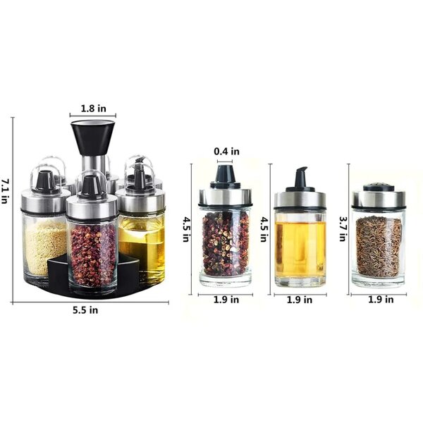 Ensemble de pots à épices rotatif