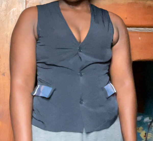 Gilet bleu élégant femme