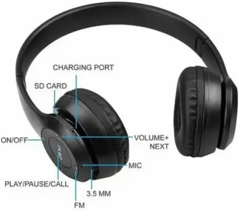 P47 Wireless Bluetooth Foldable Headset With Microphone